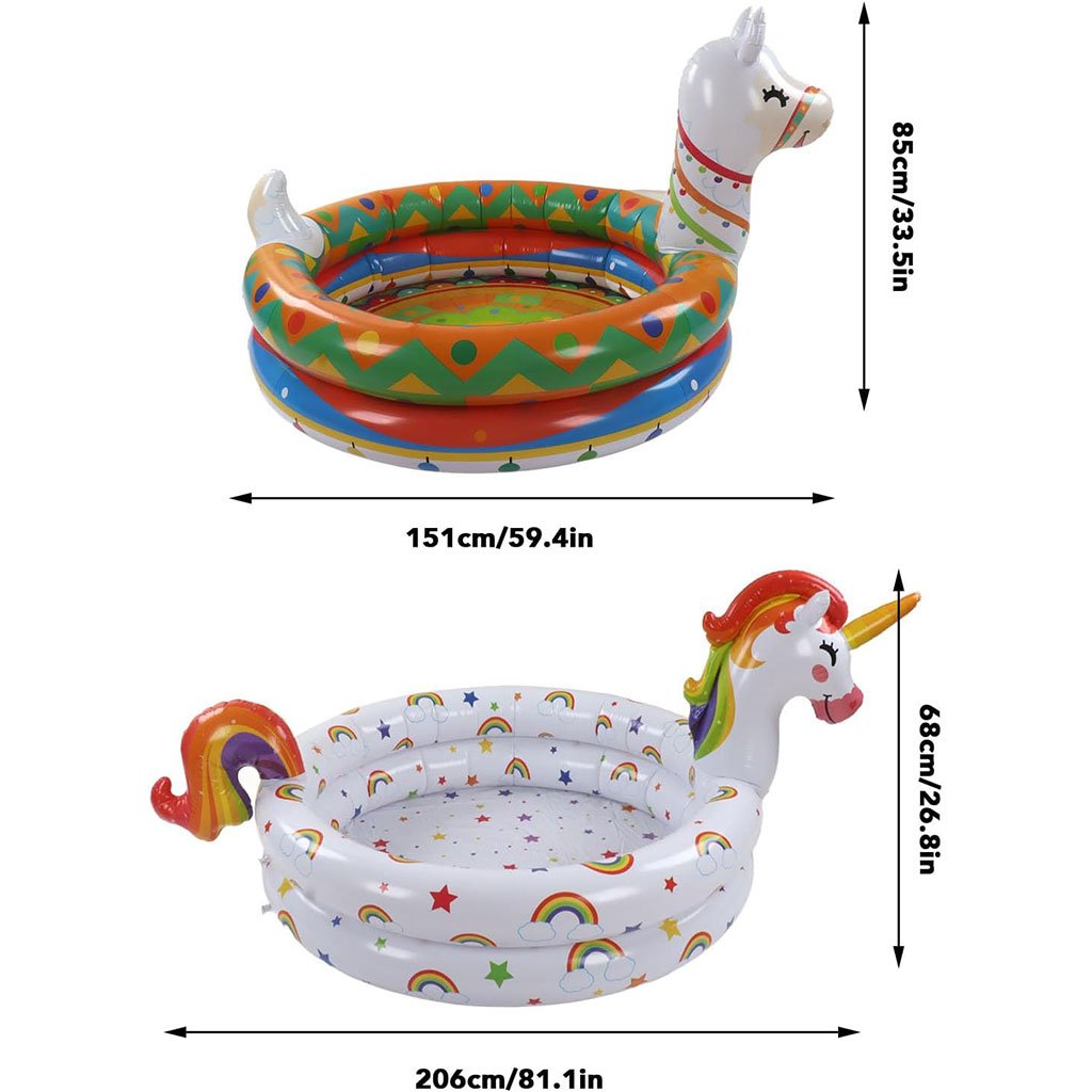 Pack de 2 Piscines Gonflables pour Enfants – Licorne & Lama | طقم مسبحين قابلين للنفخ للأطفال بشكل يونيكورن ولاما image 5