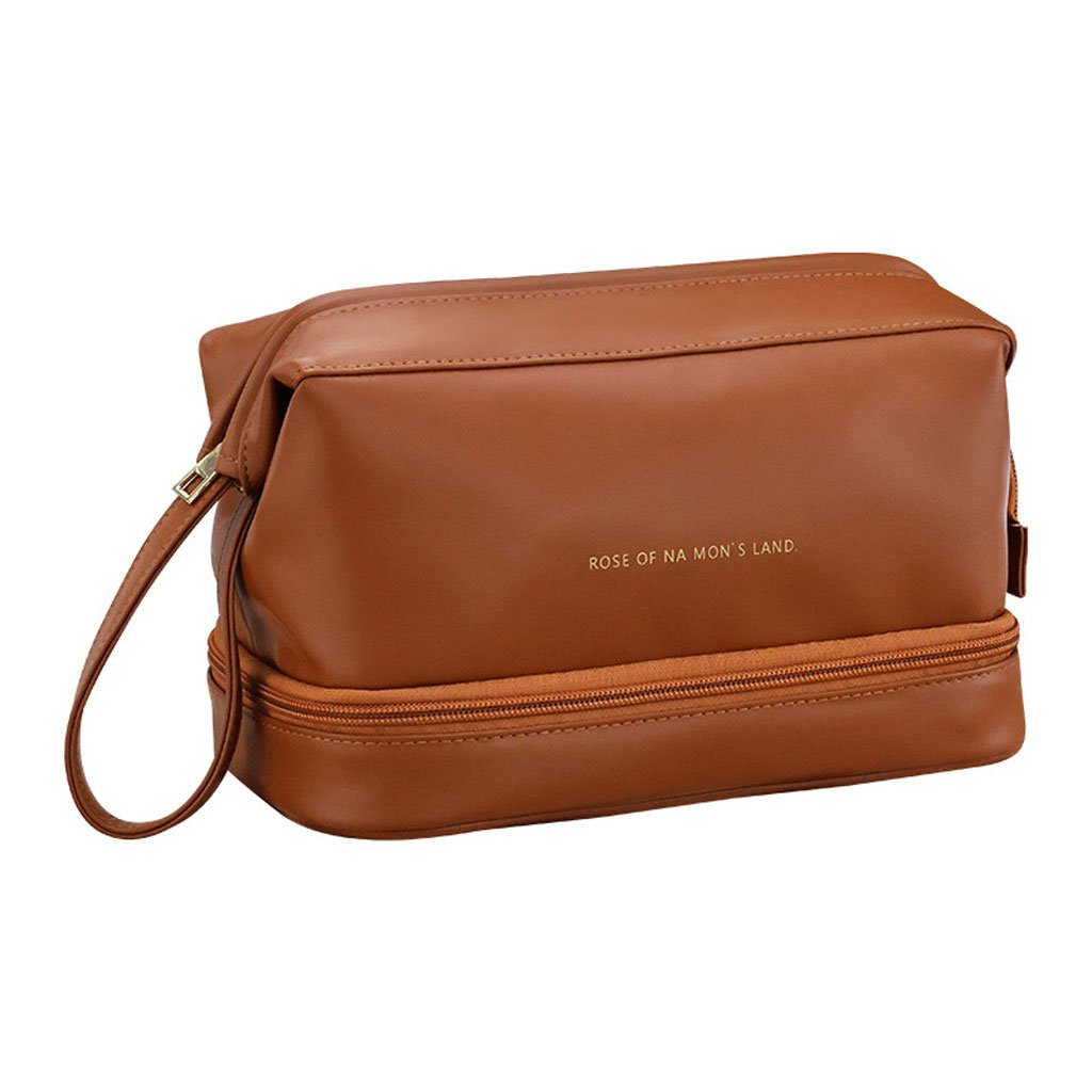 Trousse Maquillage Double Couche Grande Capacité en Cuir PU Imperméable حقيبة مكياج مزدوجة الطبقة بسعة كبيرة من الجلد المقاوم للماء image 2