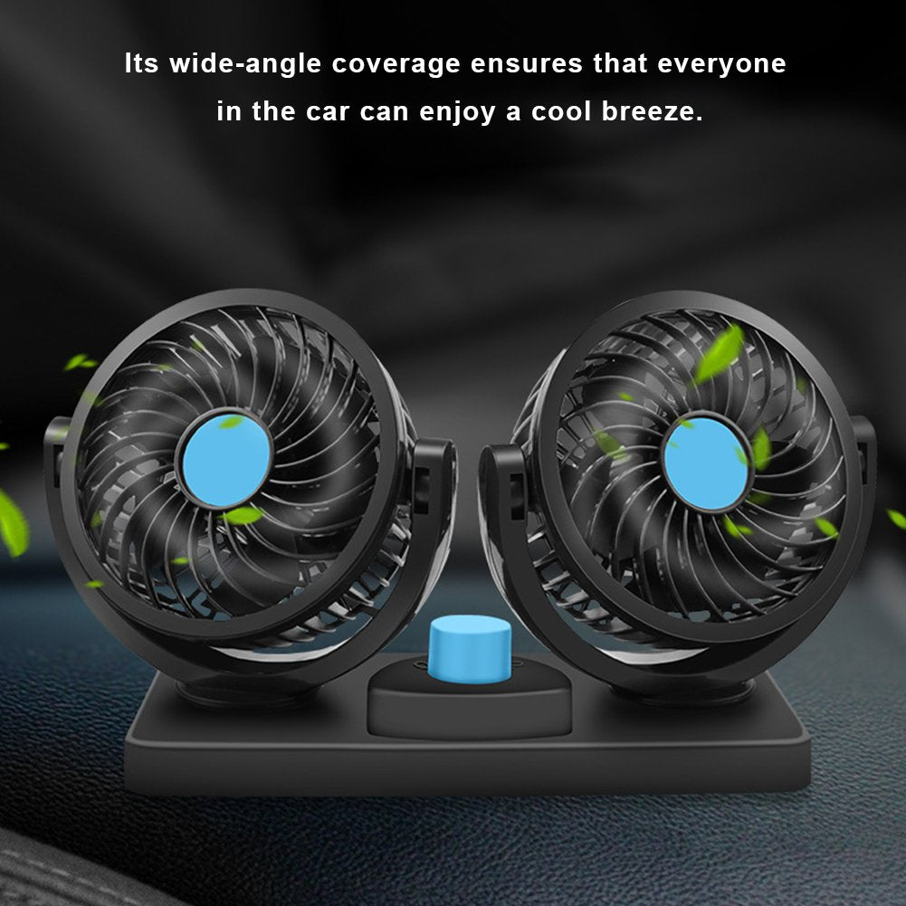 Ventilateur Voiture Double Tête 360° – Puissant, Silencieux et Économie d’Énergie image 2