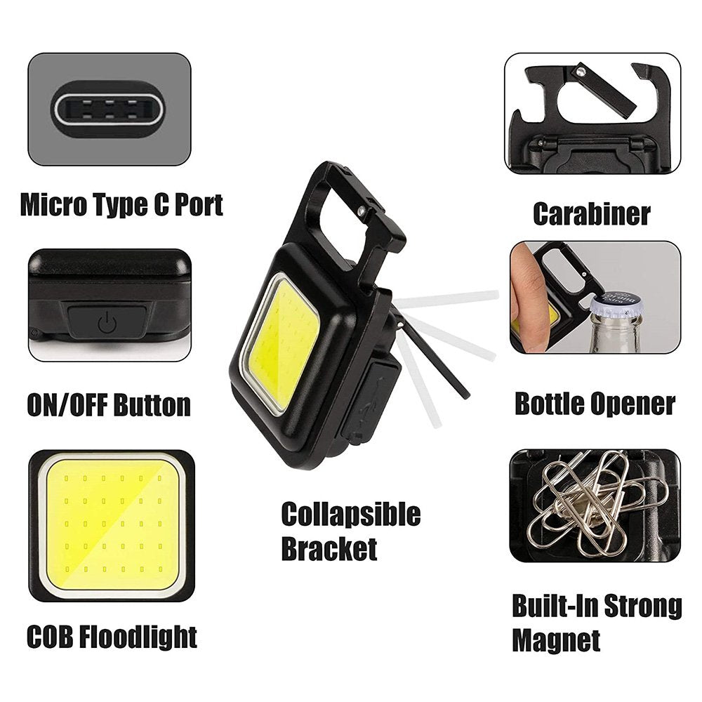 Mini Lampe de Poche LED COB – Ultra Compacte et Rechargeable 400LM image 4