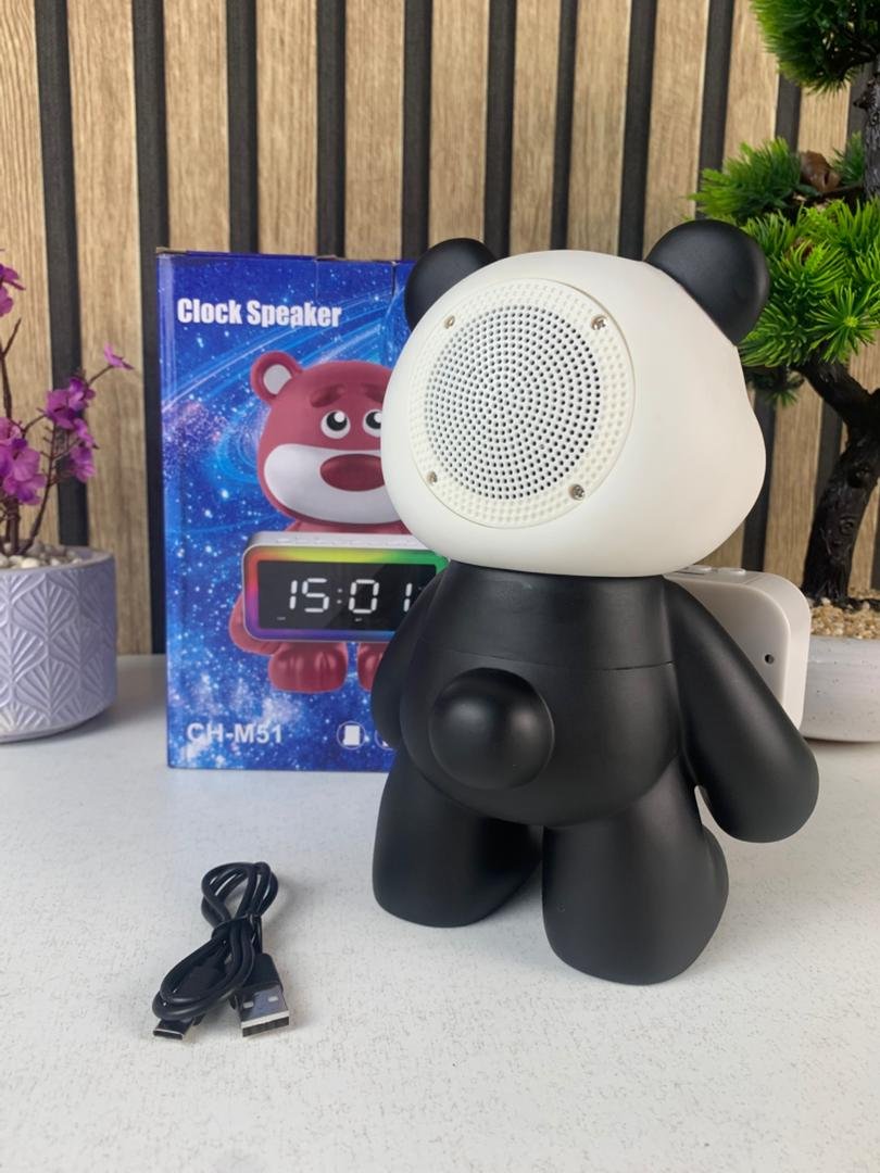 Enceinte Bluetooth en forme de panda CH-M53 avec horloge et réveil image 1