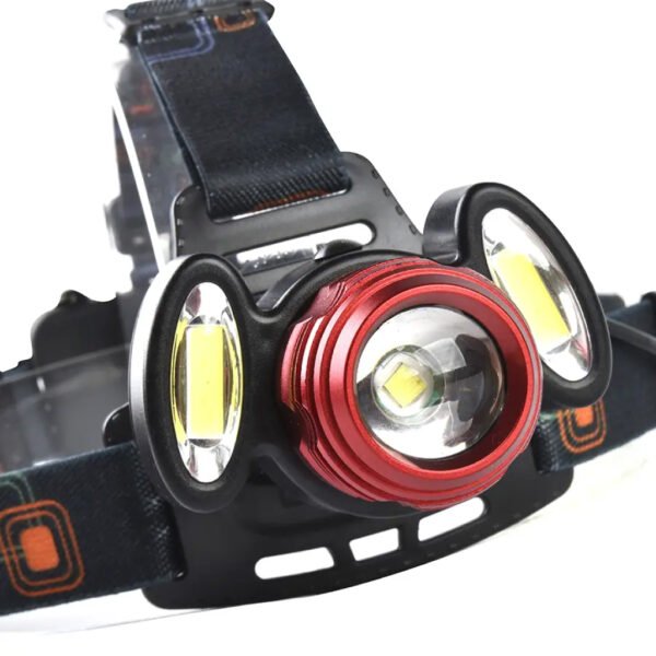 Lampe Frontale LED Puissante avec Zoom – 6600 mAh, 4 Modes, Rechargeable image 2