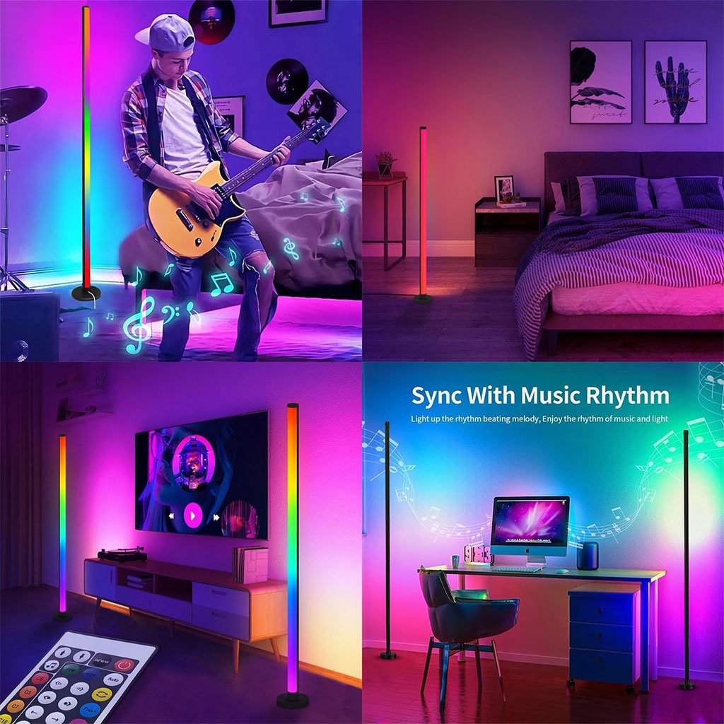 Lampadaire LED d’Angle RGB avec Télécommande et Synchronisation Musique image 5