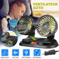 Ventilateur Double Tête Voiture USB – 360° Rotatif & 3 Vitesses image 0