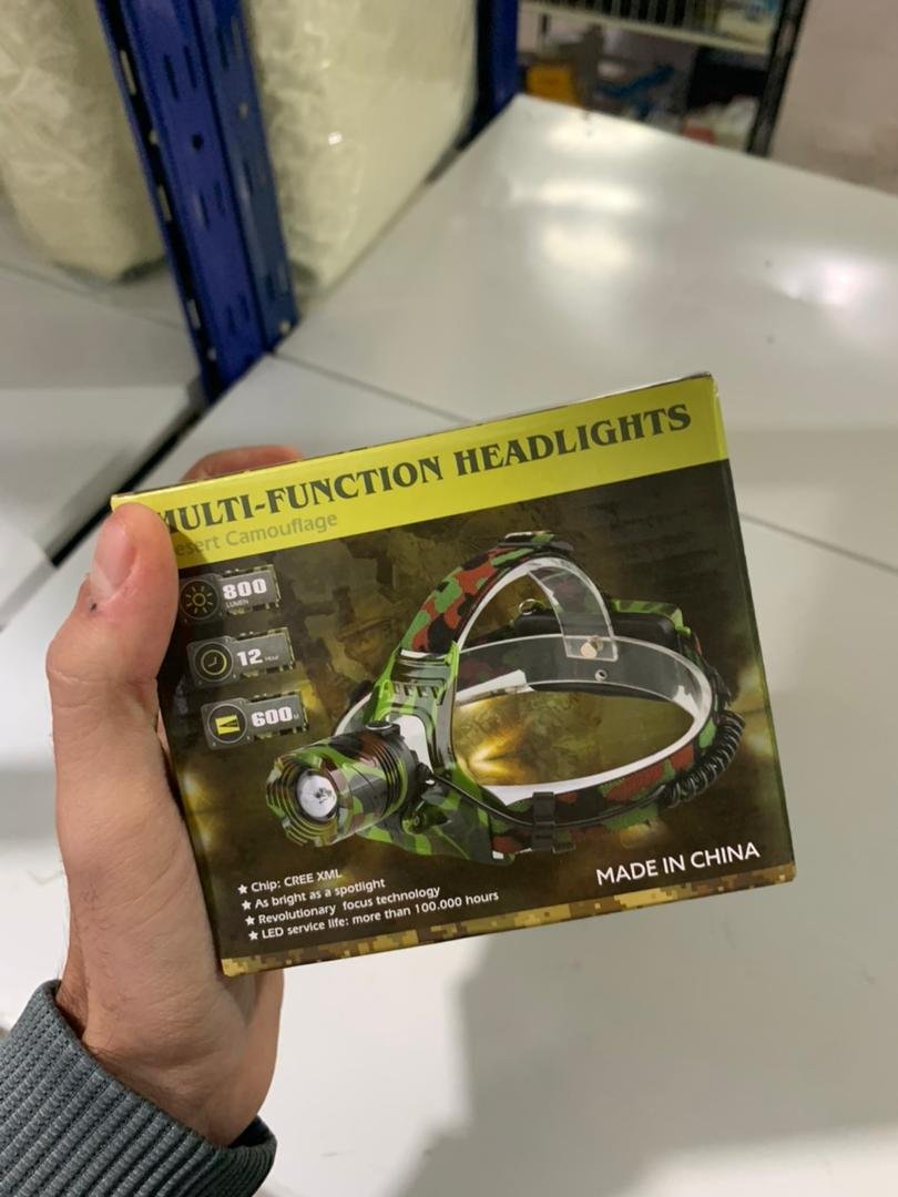 Lampe frontale LED motif camouflage rechargeable مصباح رأس قابل للشحن بنمط التمويه image 5