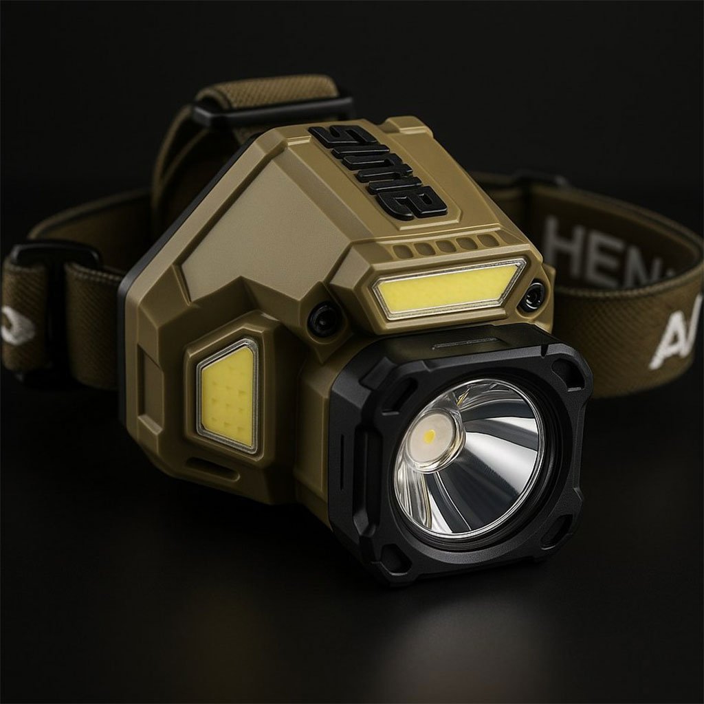 Lampe frontale à détection de mouvement  مصباح رأسي قابل للشحن image 3