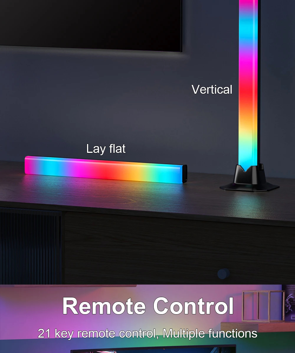 2 pcs Barre LED RGB intelligente synchronisée avec la musique image 5