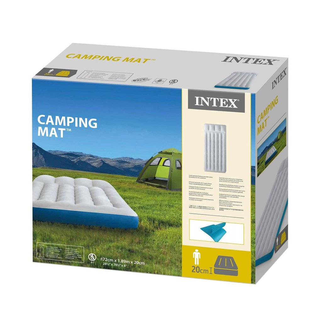 Matelas Gonflable de Camping Intex 67998 – 72 x 189 x 20 cm, Léger et Compact pour l’Aventure en Plein Air فرشة تخييم قابلة للنفخ من إنتكس – 72×189×20 سم، خفيفة ومثالية للرحلات image 2