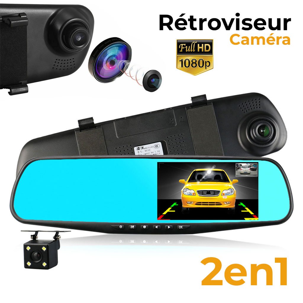 Caméra Rétroviseur Étanche Full HD avec Double Objectif – Funanasun image 1