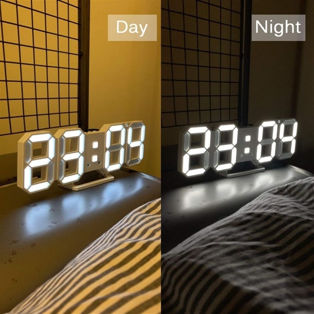 Horloge Murale LED 3D Multifonction avec Température et Calendrier image 0