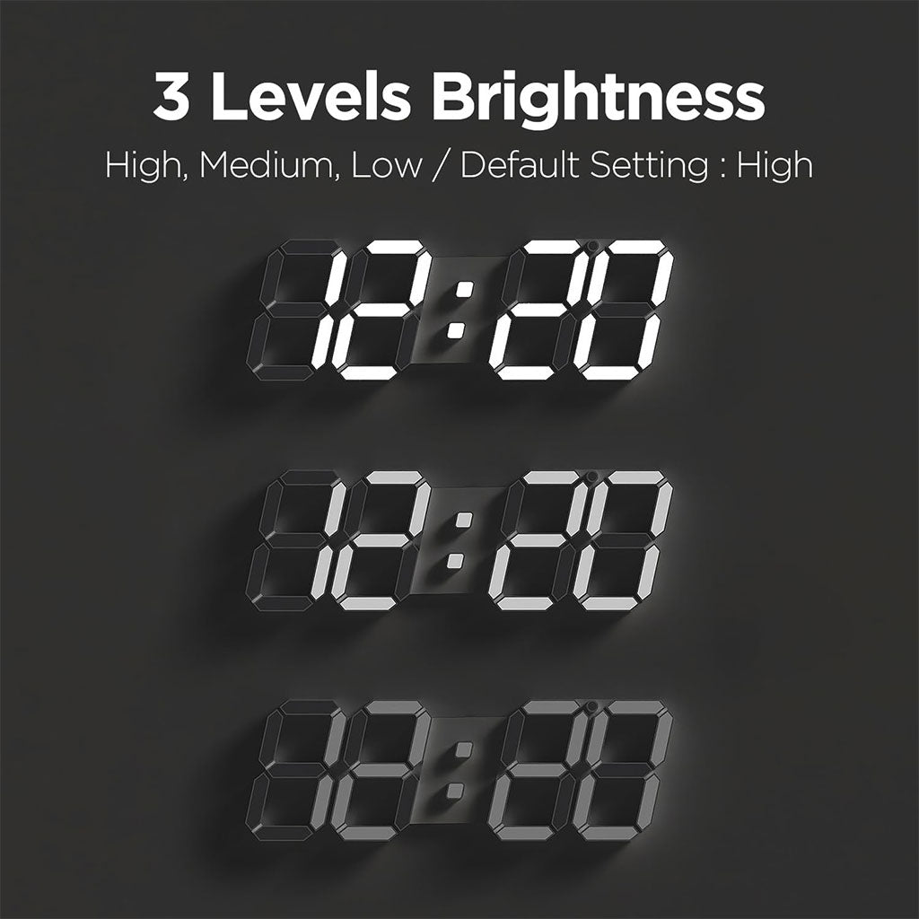 Horloge Murale LED 3D – Affichage Automatique & Design Moderne