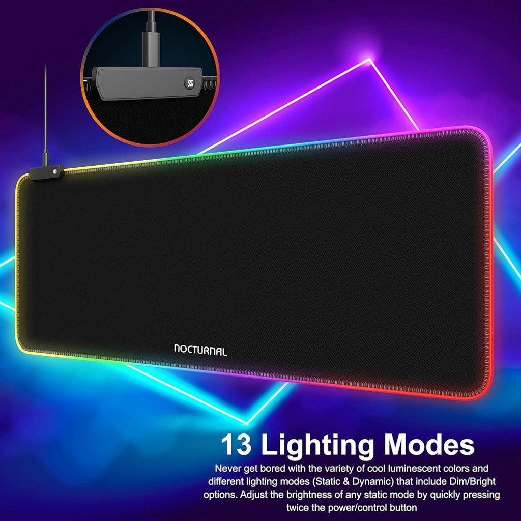 Tapis de Souris XXL Rétroéclairé RGB – Surface Ergonomique Antidérapante image 0