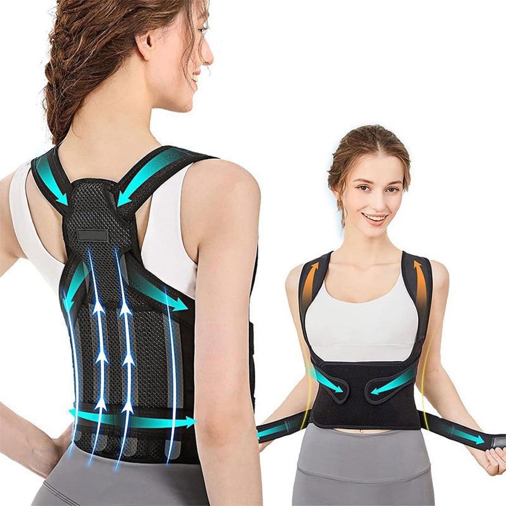 Correcteur de Posture Dos Réglable Unisexe avec Soutien Lombaire Respirant دعامة ظهر لتقويم الوضعية قابلة للتعديل للجنسين مع دعم قطني وتنفس عالي image 8