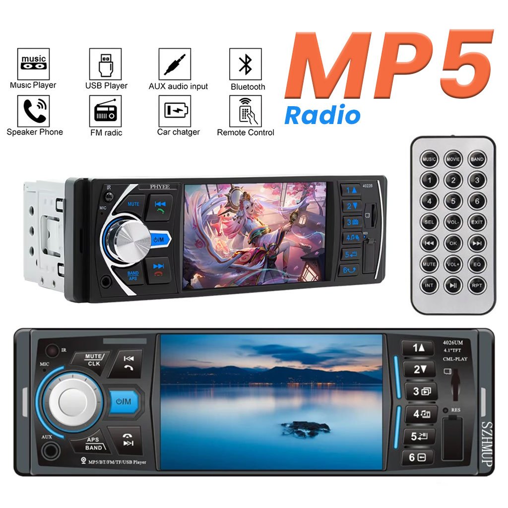 Autoradio Multimédia 4.1" avec Bluetooth et Support Caméra de Recul image 0