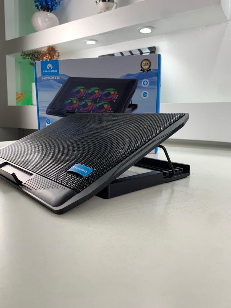 Support Refroidisseur pour PC Portable à 6 Ventilateurs Silencieux avec Éclairage RGB image 3