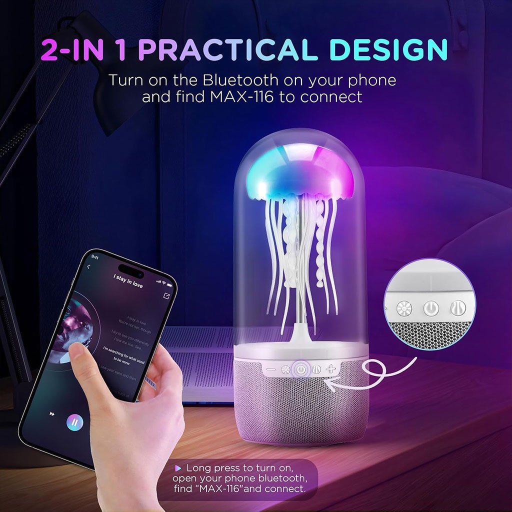 Lampe Méduse LED avec Haut-Parleur Bluetooth et Télécommande image 4