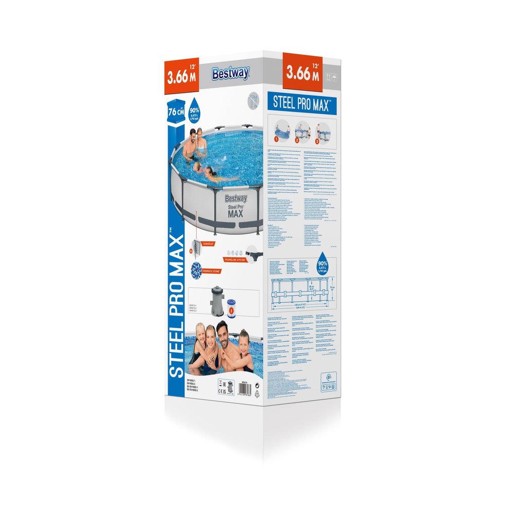 Piscine Tubulaire Familiale Bestway Steel Pro 366 x 76 cm avec Pompe – مسبح ستيل برو عائلي مع مضخة image 3