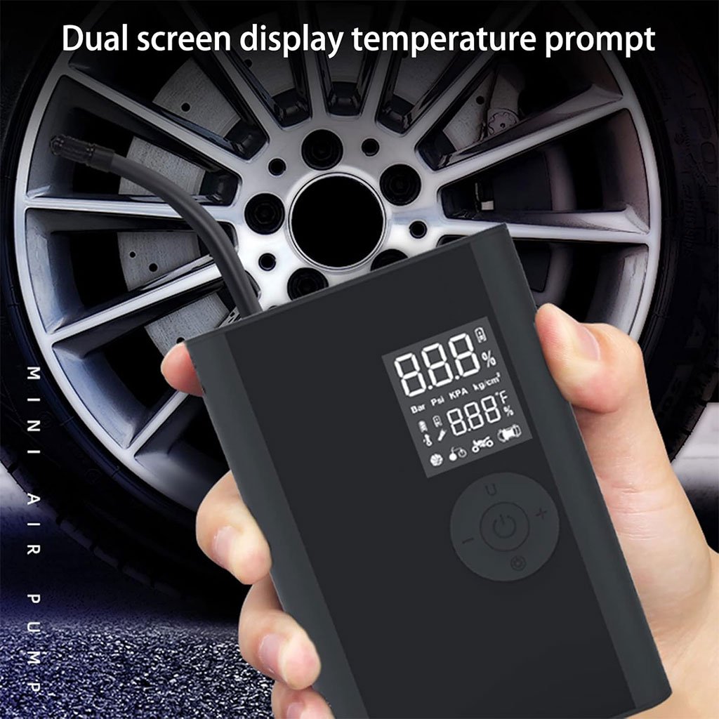 Mini Compresseur d’Air Portable Rechargeable 4000mAh – Pompe Multifonction avec LED et Buses Incluses image 4