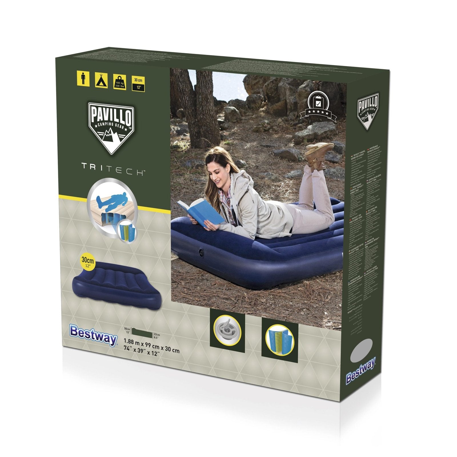 Matelas Gonflable avec Oreiller intégrée 188x99x30 cm Bestwey #67680 image 2