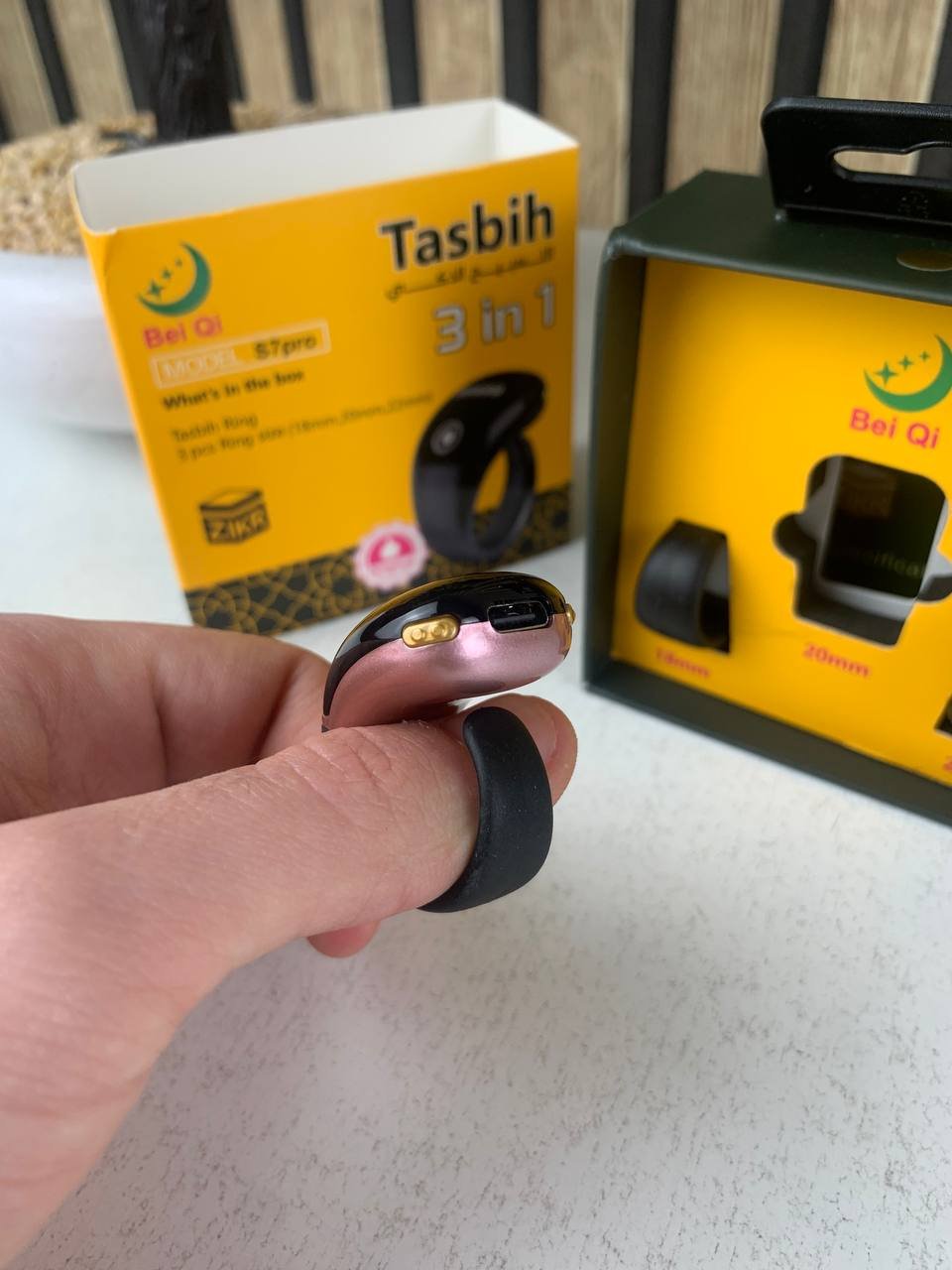 Bague intelligente de Dhikr avec écran OLED – Compteur digital rechargeable image 1