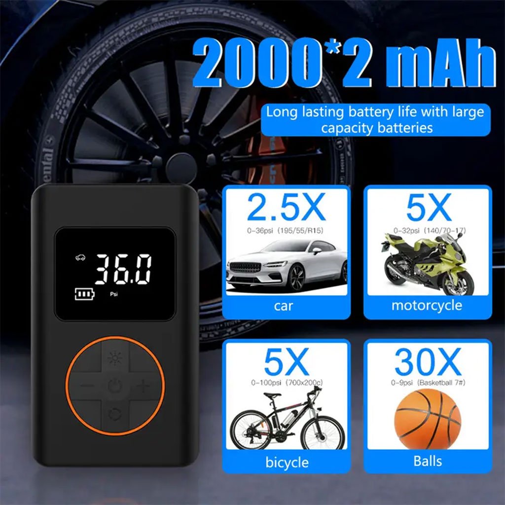 Compresseur d’air pour pneus de voiture avec manomètre numérique image 8