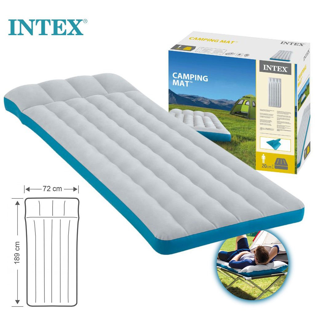 Matelas Gonflable de Camping Intex 67998 – 72 x 189 x 20 cm, Léger et Compact pour l’Aventure en Plein Air فرشة تخييم قابلة للنفخ من إنتكس – 72×189×20 سم، خفيفة ومثالية للرحلات image 0