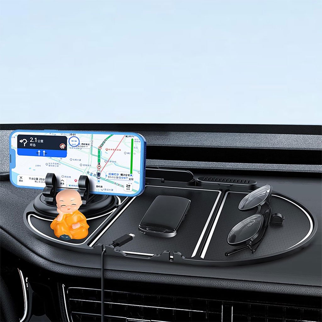 Tapis Antidérapant Multifonction pour Voiture – Support Téléphone et Rangement image 1