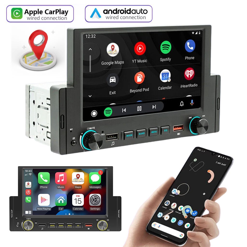 Autoradio à écran tactile avec Apple CarPlayer Android Auto et GPS Intégré image 1