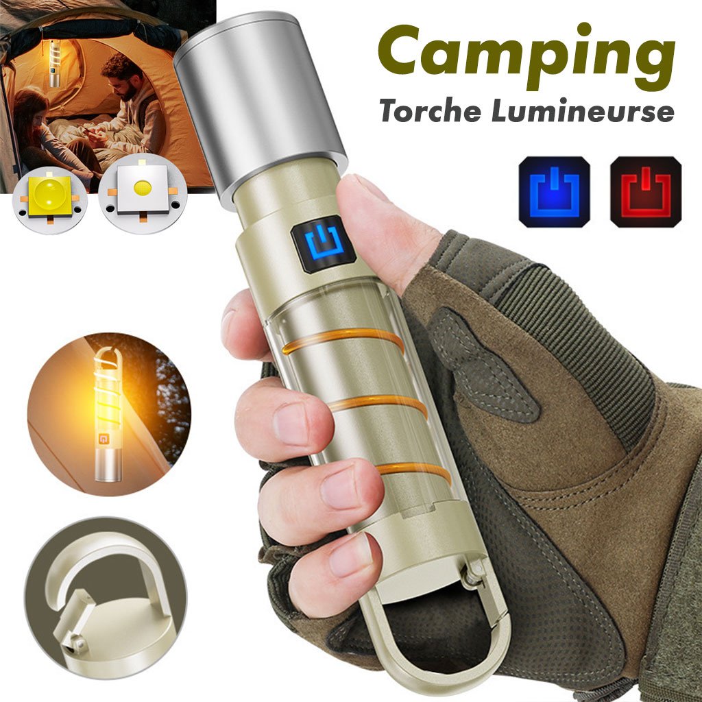 Lampe Torche Zoomable 800 Lumens avec Mode SOS et Abat-Jour Tente image 1