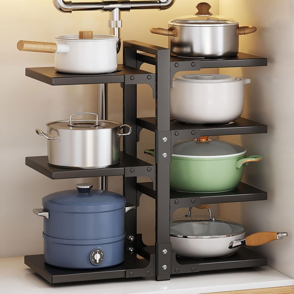 Organisateur Réglable pour Casseroles et Poêles – Rangement Robuste et Modulable pour Cuisine image 0