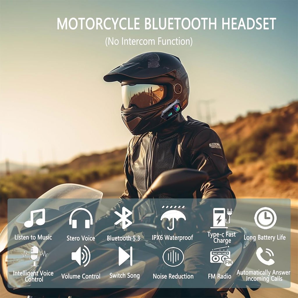 Microphone Casque Moto Sans Fil CL8 Bluetooth 5.3 avec Réduction Intelligente du Bruit image 2
