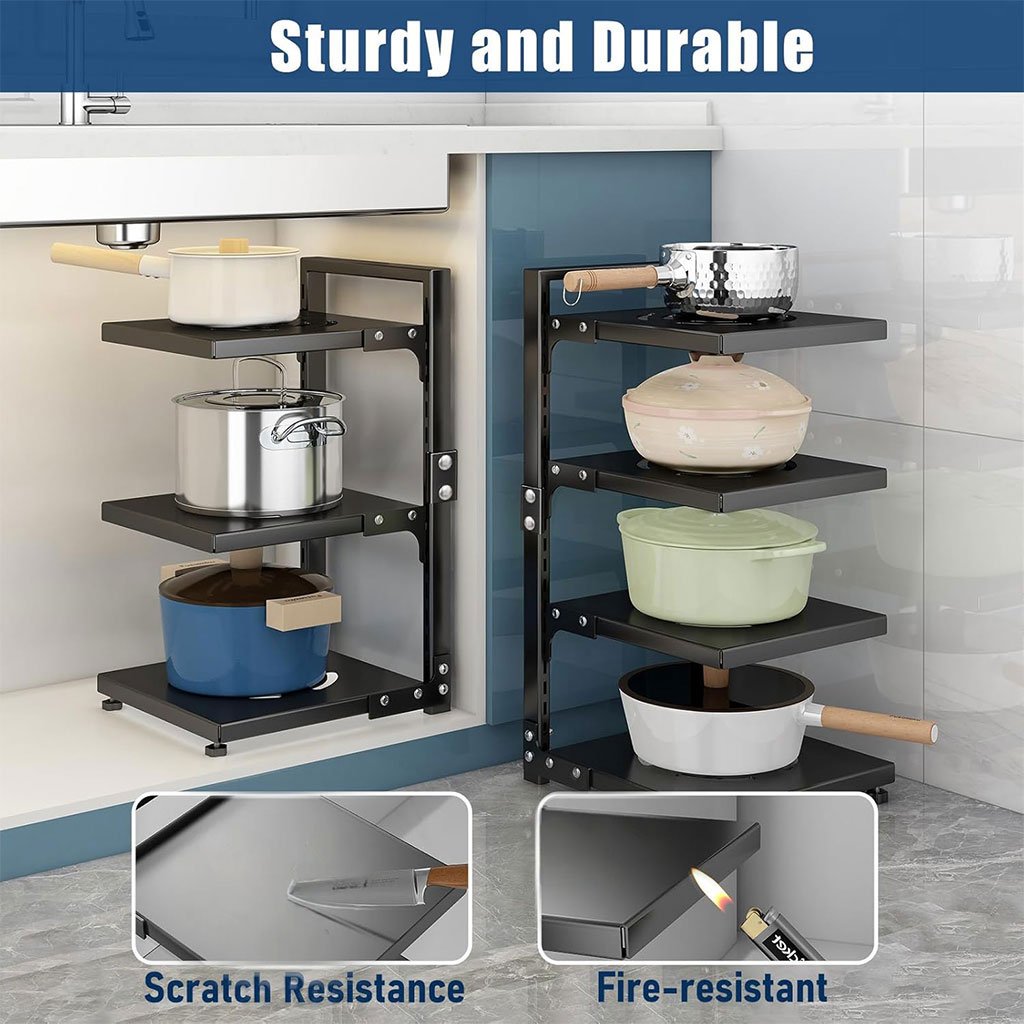 Organisateur Réglable pour Casseroles et Poêles – Rangement Robuste et Modulable pour Cuisine image 2