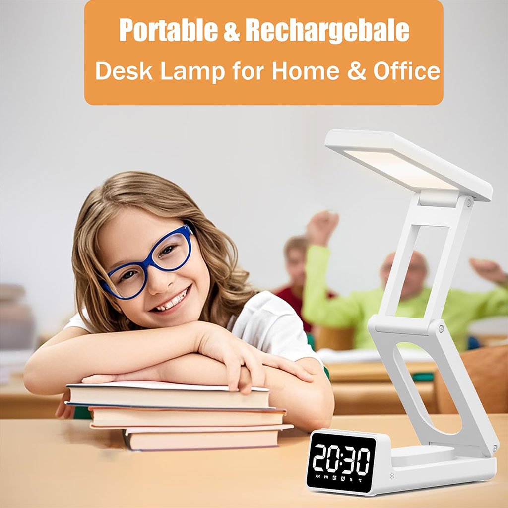 Lampe de bureau rechargeable sans fil avec réveil LED et power bank 10 000 mAh image 10