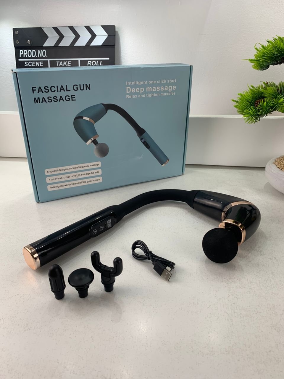 Pistolet de Massage poignée allongée avec 4 têtes – Soulagement Rapide et Design Ergonomique image 7
