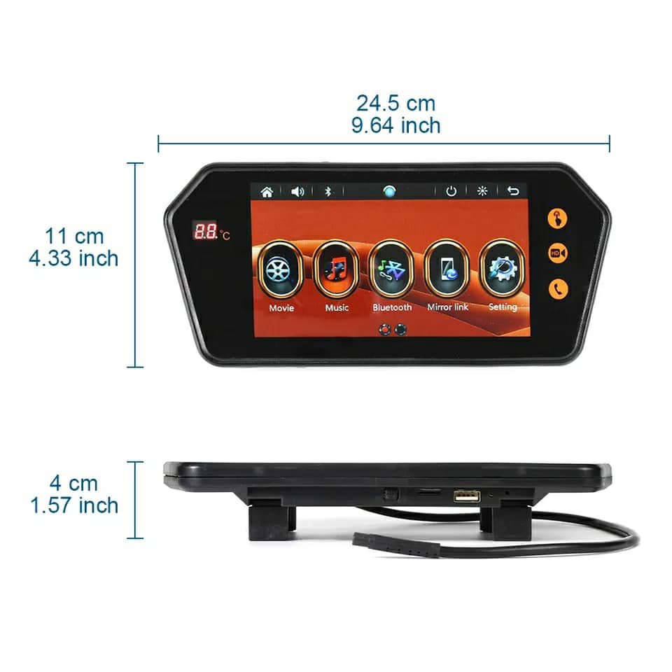Rétroviseur Moniteur LCD 7" Full HD avec Bluetooth & MP5 image 7