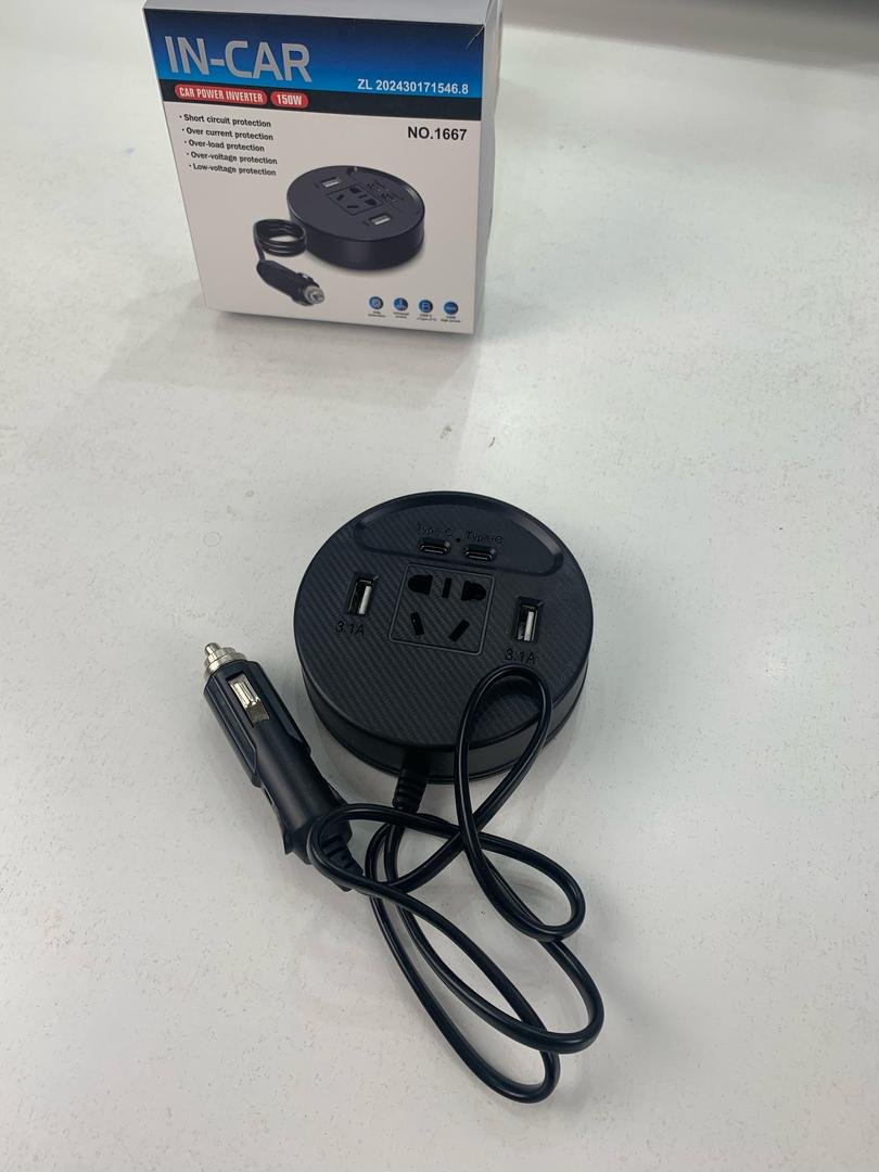Onduleur Voiture 150W avec 4 Ports USB & Prise Secteur Universelle image 2