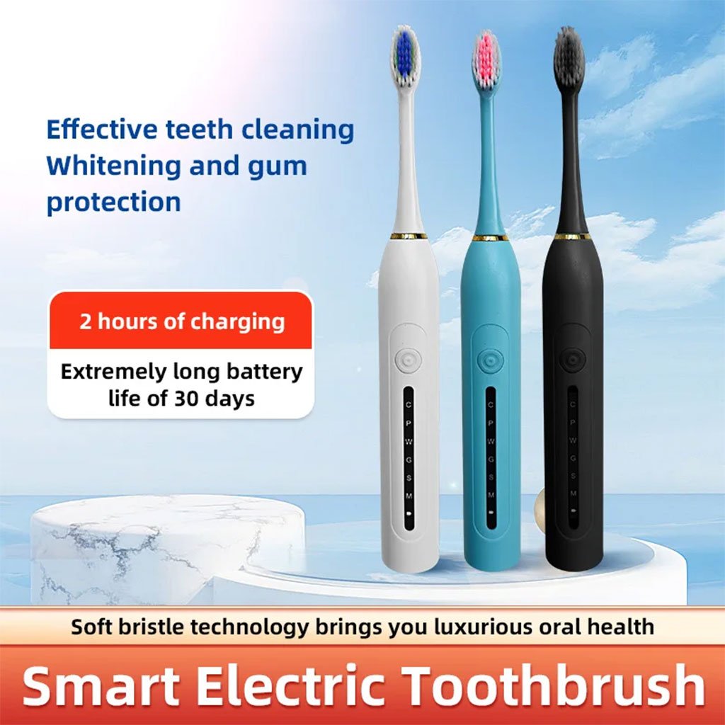 Brosse à Dents Électrique Étanche Luckky IPX7 4 Têtes Incluses image 2