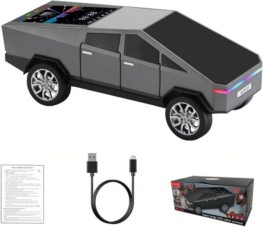 Haut-Parleur Bluetooth en forme de voiture  KP-828 avec Écran LED – Son HD & Effets Lumineux