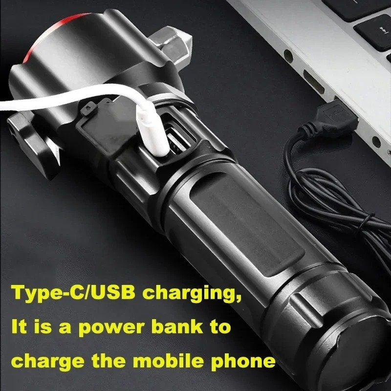 Lampe torche LED rechargeable avec Power Bank مصباح يدوي قابل للشحن مع باور بانك image 4