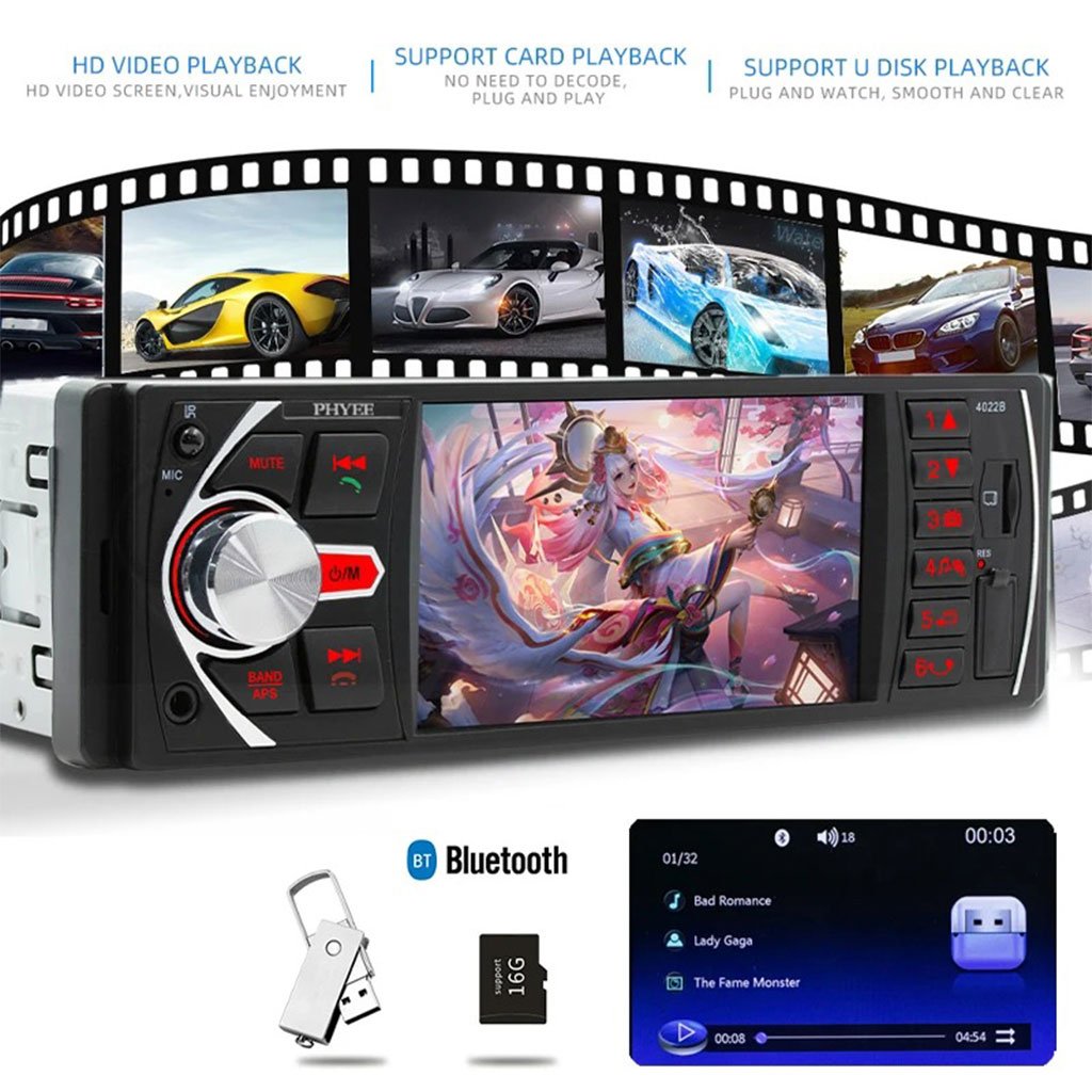 Autoradio Multimédia 4.1" avec Bluetooth et Support Caméra de Recul image 3