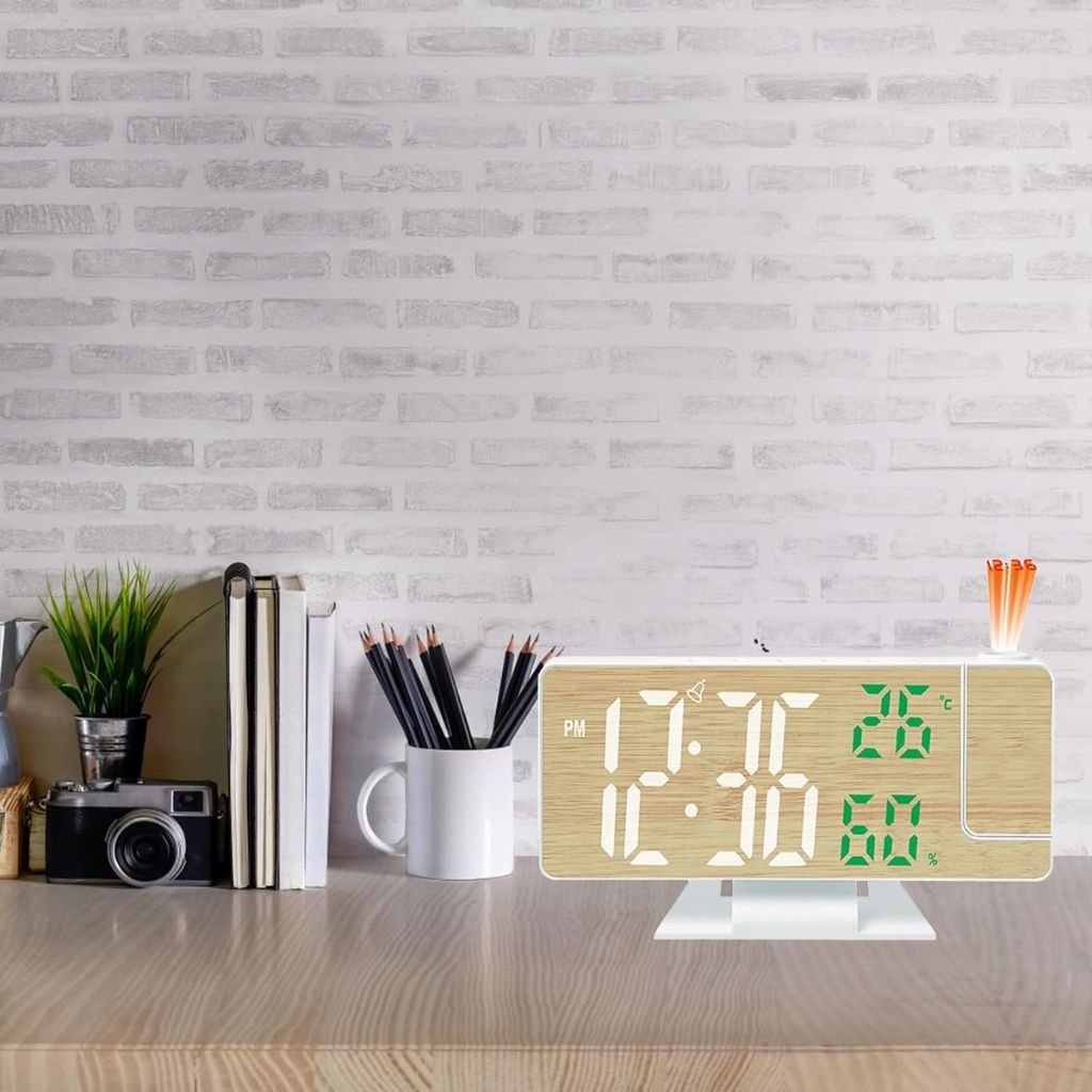Horloge Numérique de Bureau avec Projection et Capteurs Température & Humidité – Jiqoe image 3