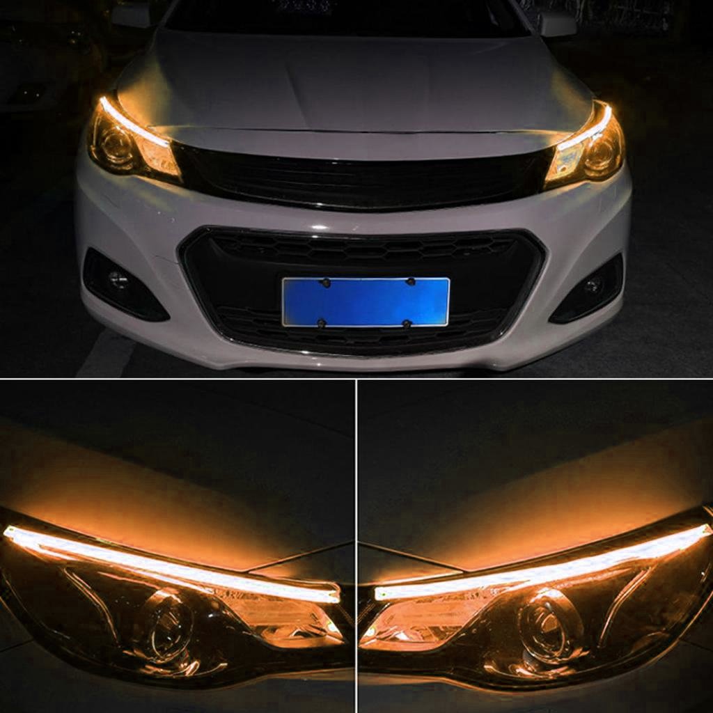 Bande LED Clignotante pour Phares – 2 Pièces 60 cm, Blanc & Orange image 4