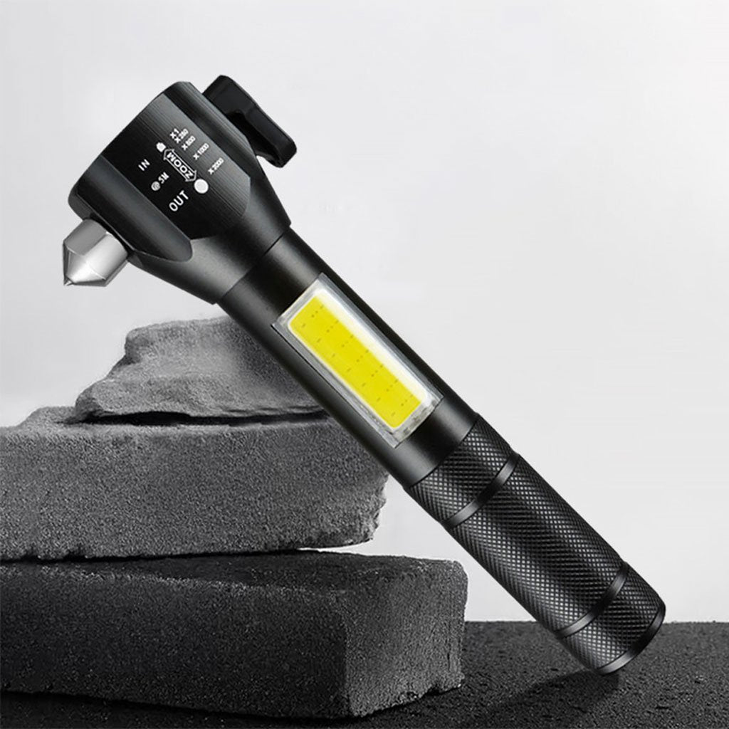 Lampe Torche LED Rechargeable avec Brise-Vitre – 300 Lumens, USB, Étanche IPX6 image 3