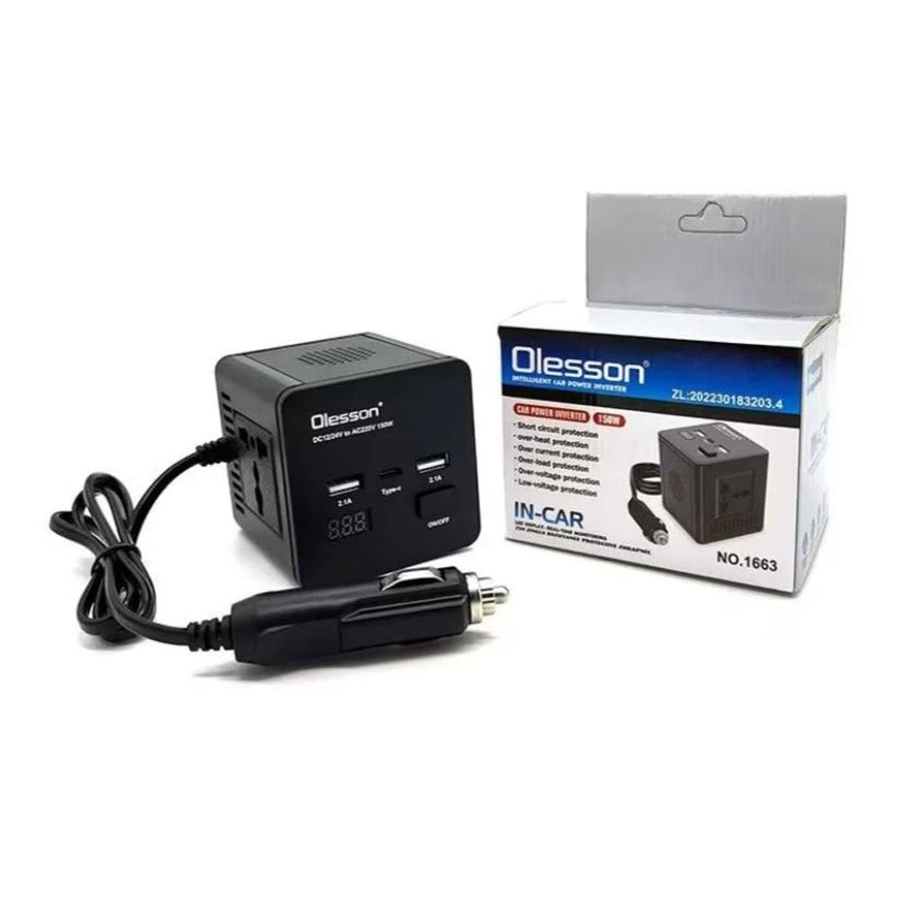 Onduleur Voiture 150W avec USB & Type-C – Multi-Protection 12V image 2