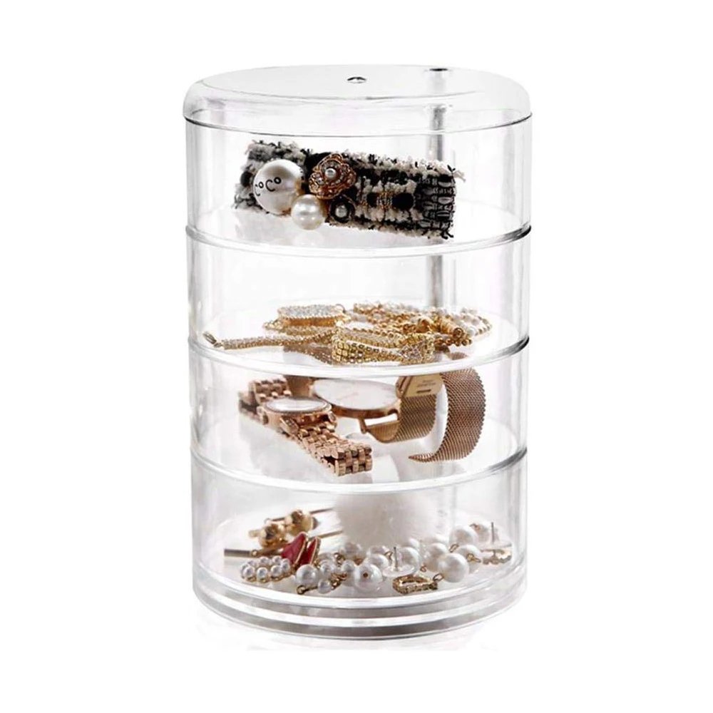 Boîte à Bijoux Rotative 360° en Cristal Acrylique – Grande Capacité et Design Élégan image 1