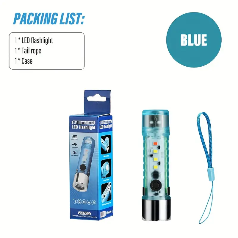 Lampe de Poche LED Rechargeable 800 Lumens avec Zoom et Modes Multiples image 1