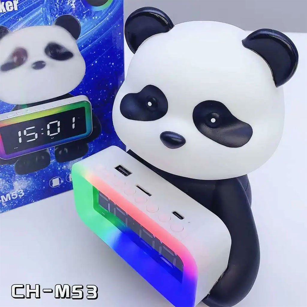 Enceinte Bluetooth en forme de panda CH-M53 avec horloge et réveil image 4