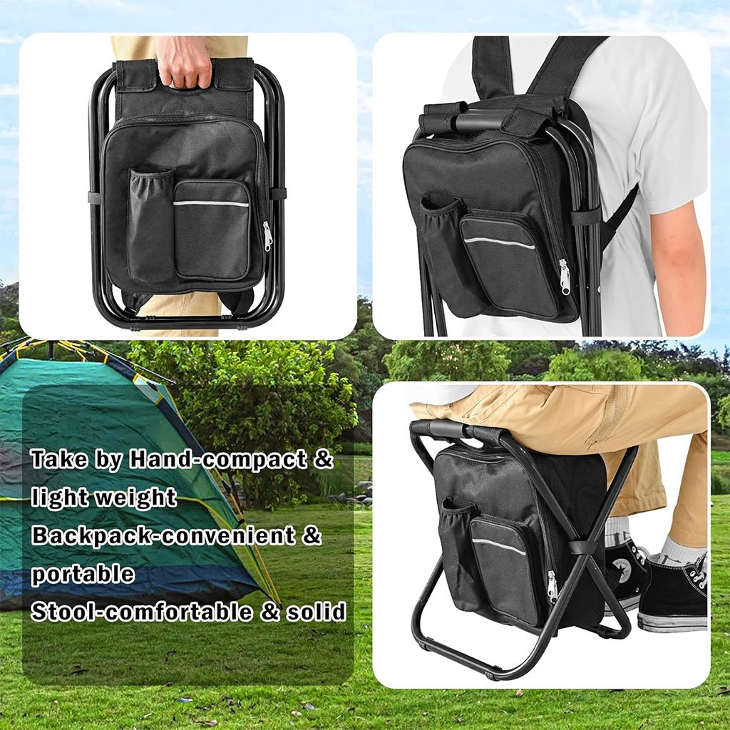 Sac à Dos Isotherme et Chaise Multifonction pour Camping 3en1 – كرسي وحقيبة تخييم image 0