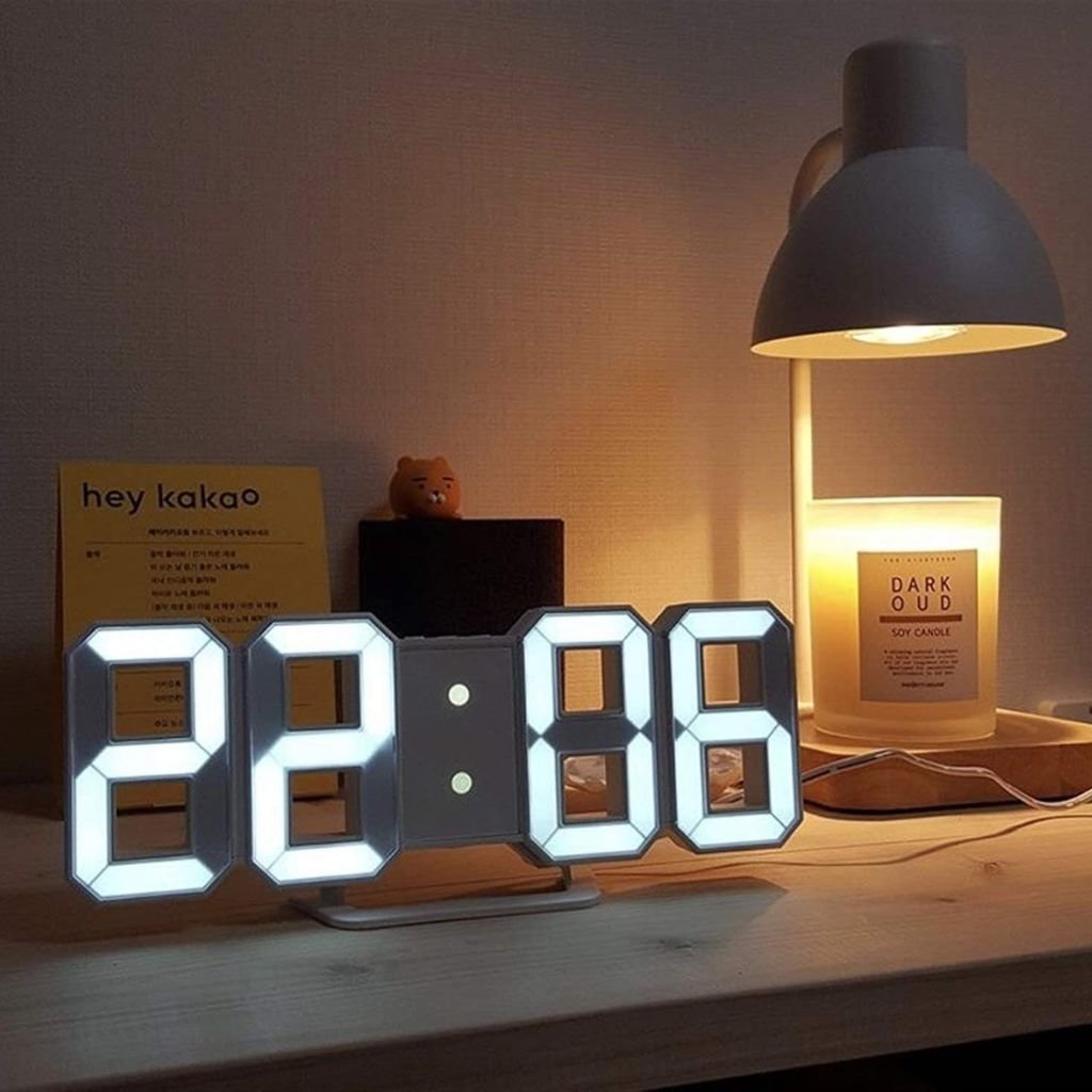 Horloge Murale LED 3D Multifonction avec Température et Calendrier image 6