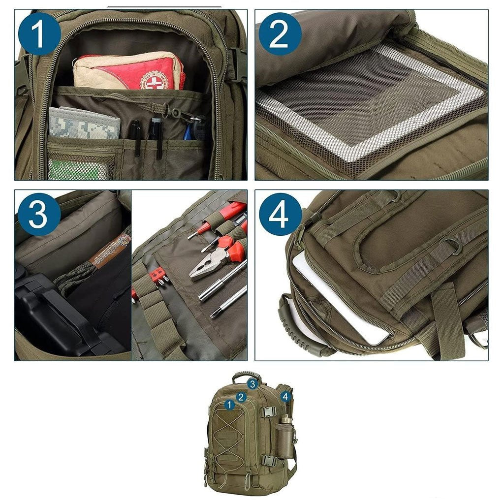 Sac à Dos Tactique 60L Extensible et Résistant – Polyvalent et Confortable image 1